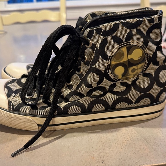 Coach Black and White High-Top Sneakers - Picture 4 of 8
